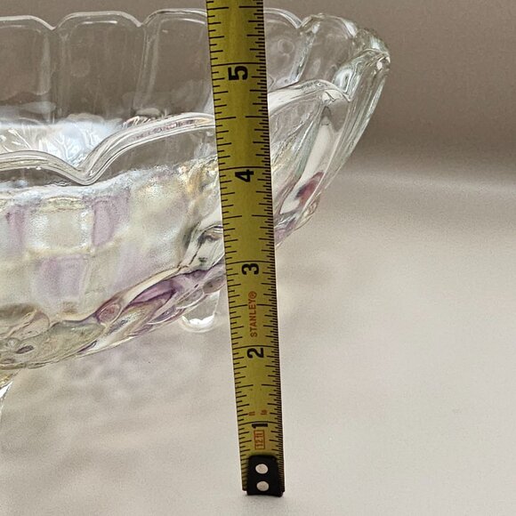 vintage Indiana Glass large footed fruit bowl Garland pattern oval shape 1970s - Picture 5 of 11